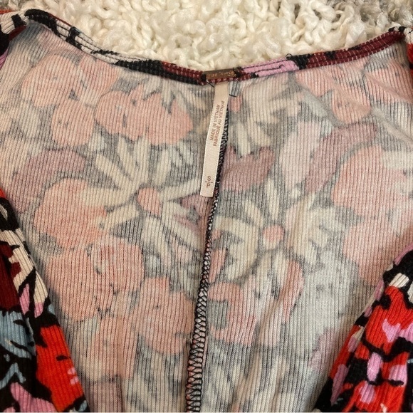 Free People Key To Your Heart mini dress in Black Red Floral size small - Picture 9 of 12